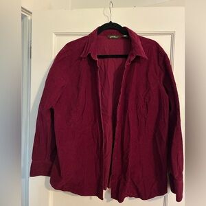 Eddie Bauer Classic Women's Deep Red Corduroy Blouse